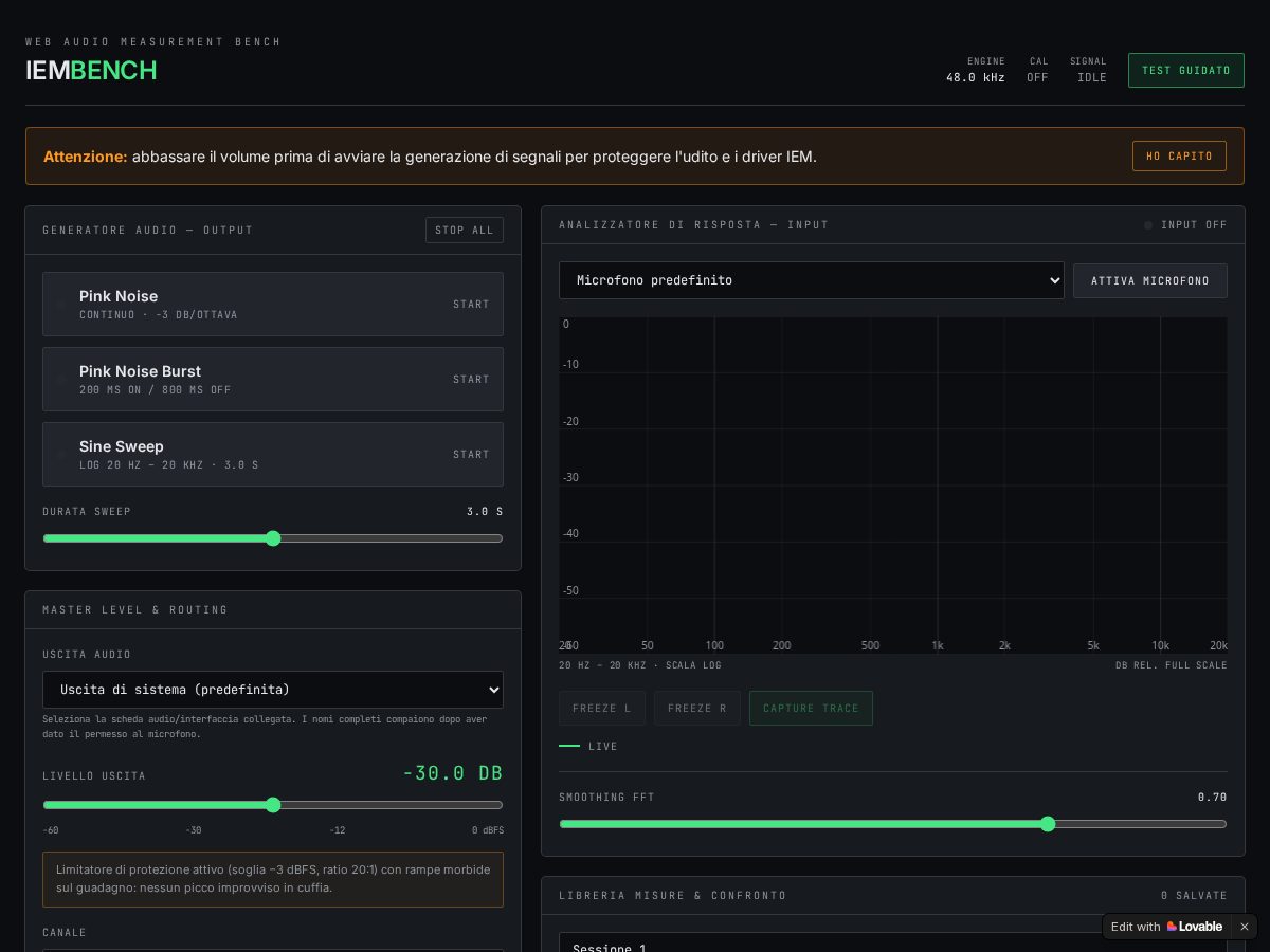 Landing-page snapshot of iem-saggio.app