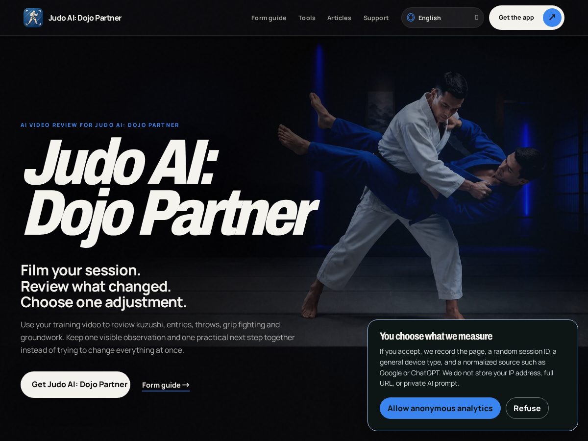Landing-page snapshot of judo-ai.app