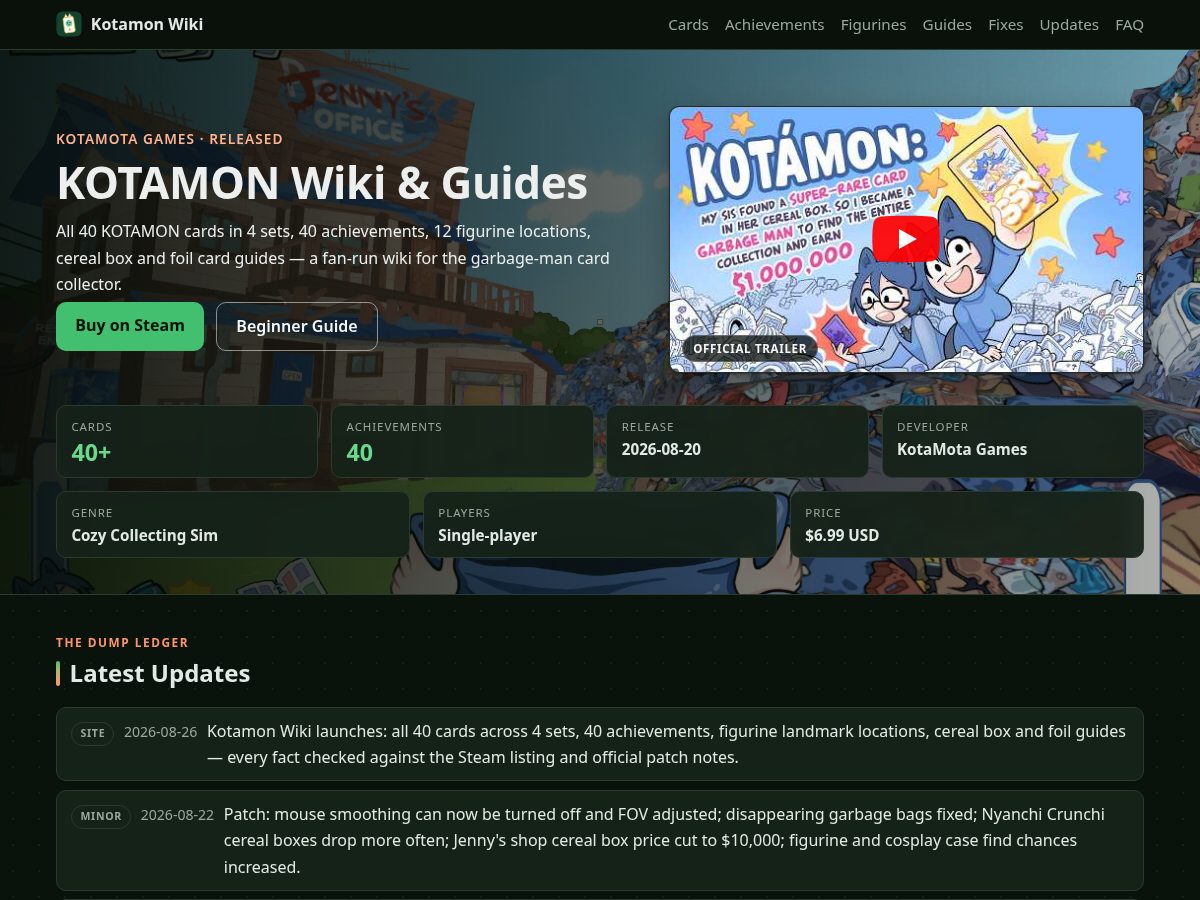 Landing-page snapshot of kotamon.online