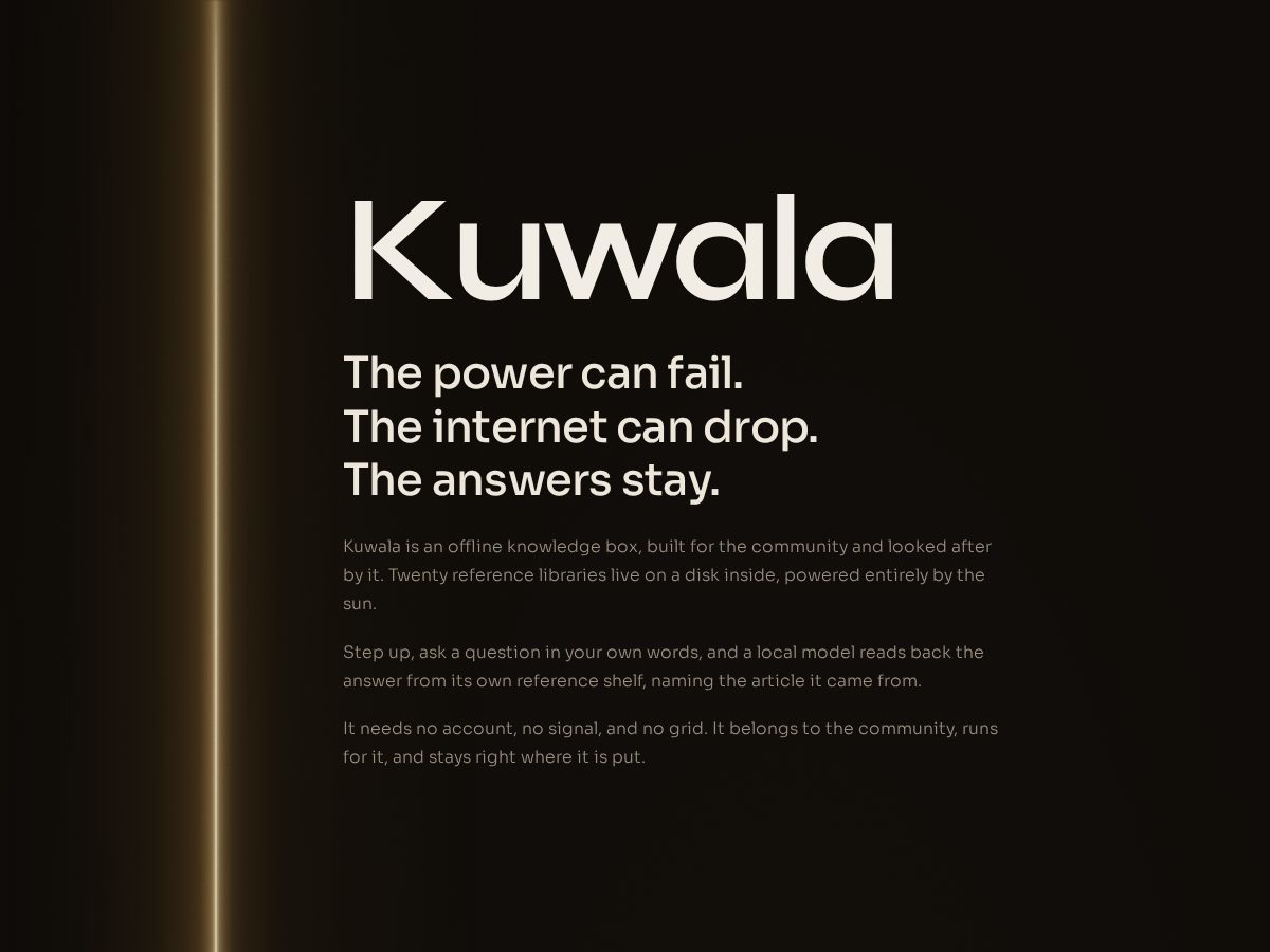 Landing-page snapshot of kuwala.space