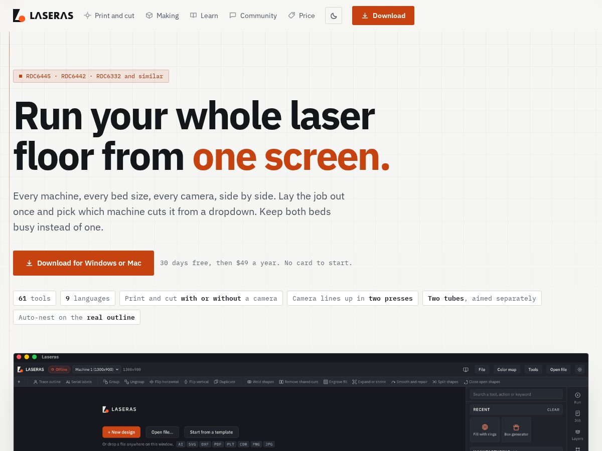 Landing-page snapshot of laseraspro.com