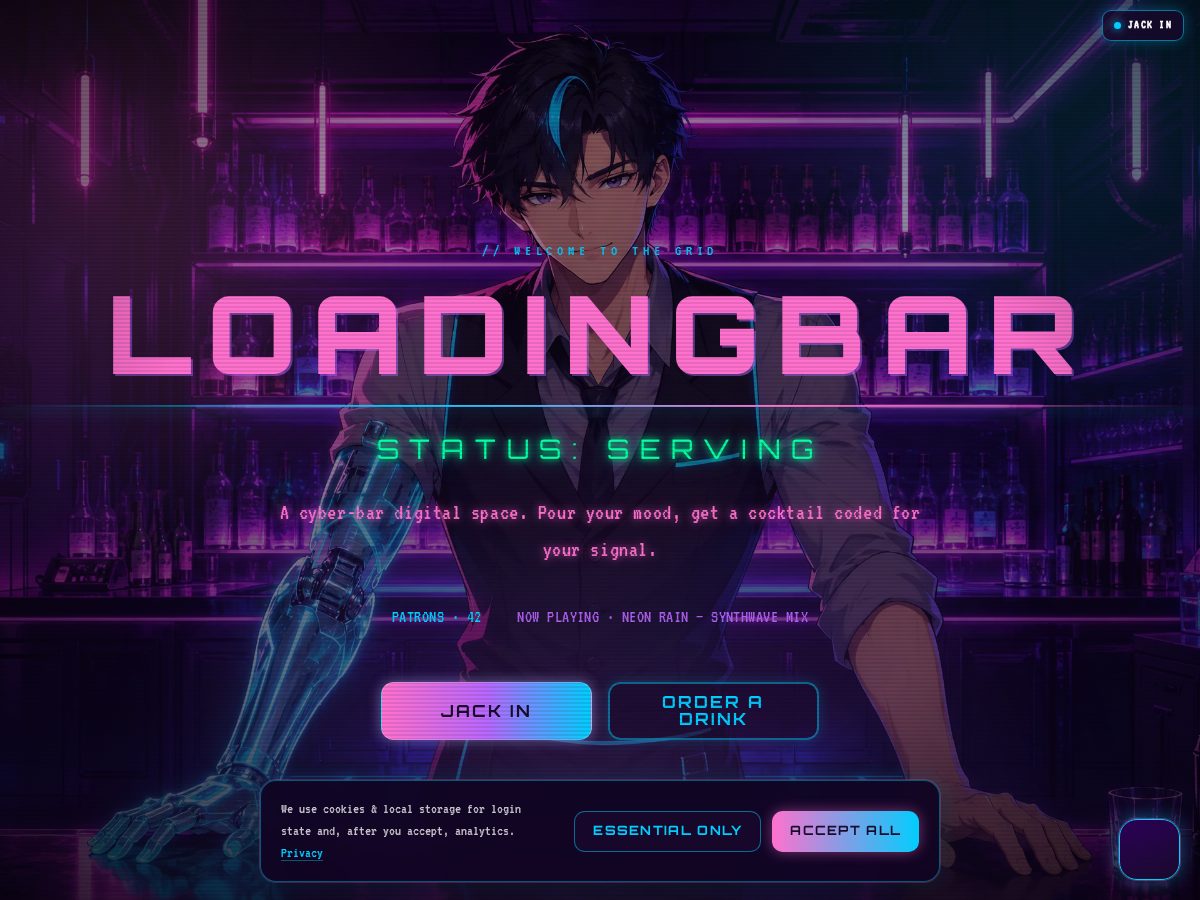 Landing-page snapshot of loadingbar.club