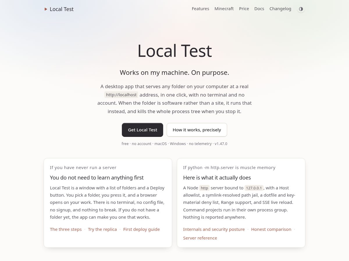 Landing-page snapshot of local-test.com