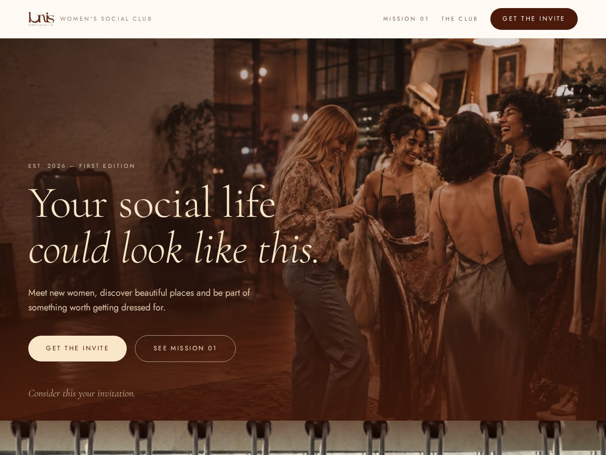 Landing-page snapshot of lunisclub.com