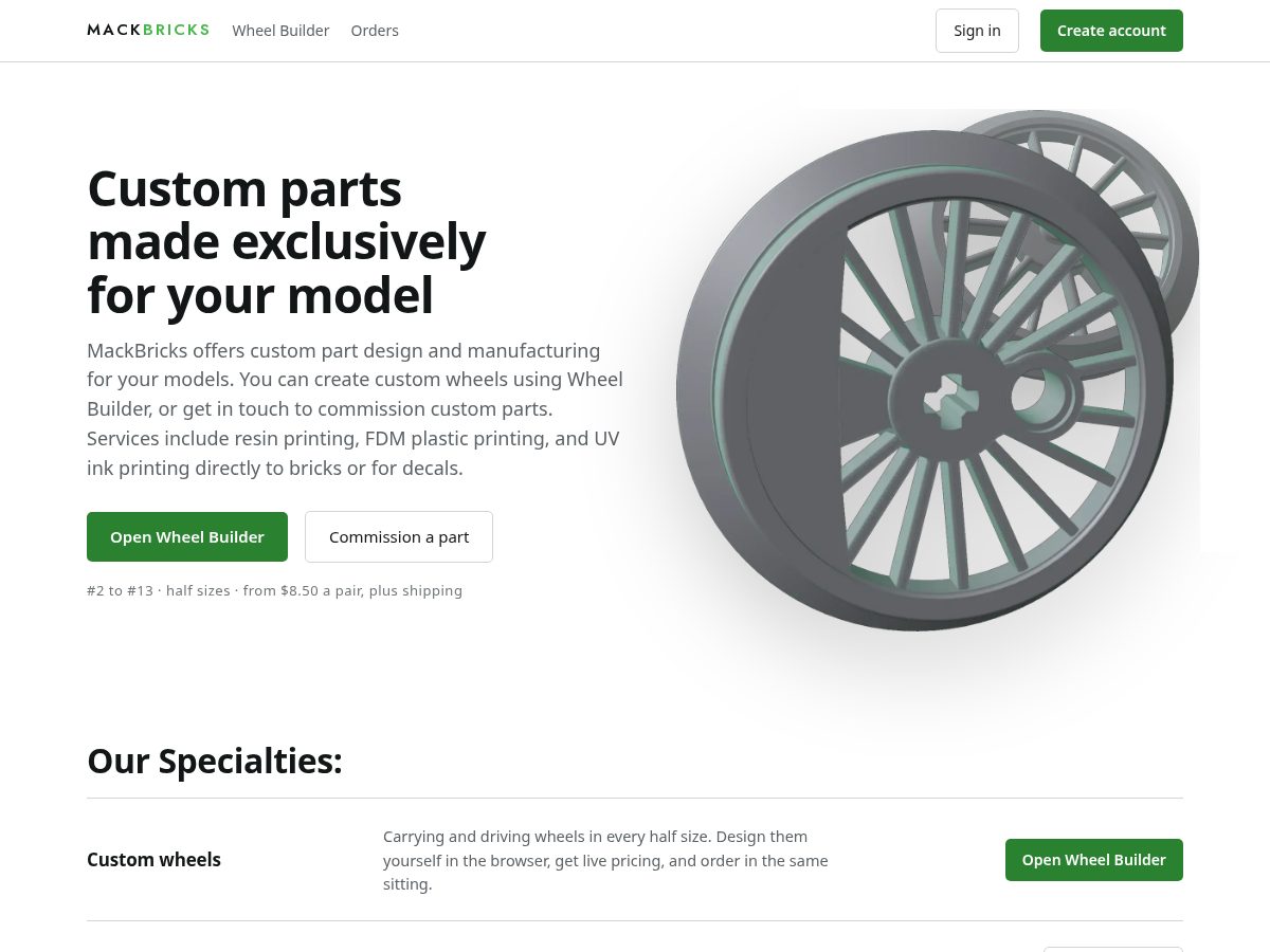 Landing-page snapshot of mackbricks.com