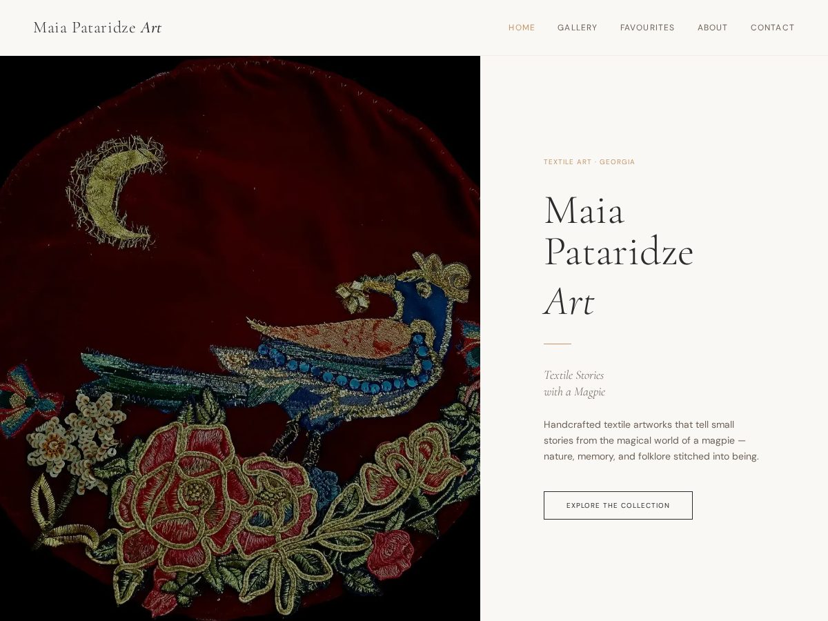 Landing-page snapshot of maiapataridze.art