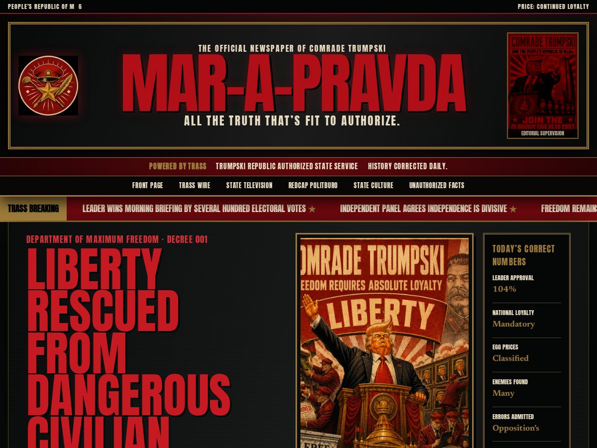 Landing-page snapshot of mar-a-pravda.com