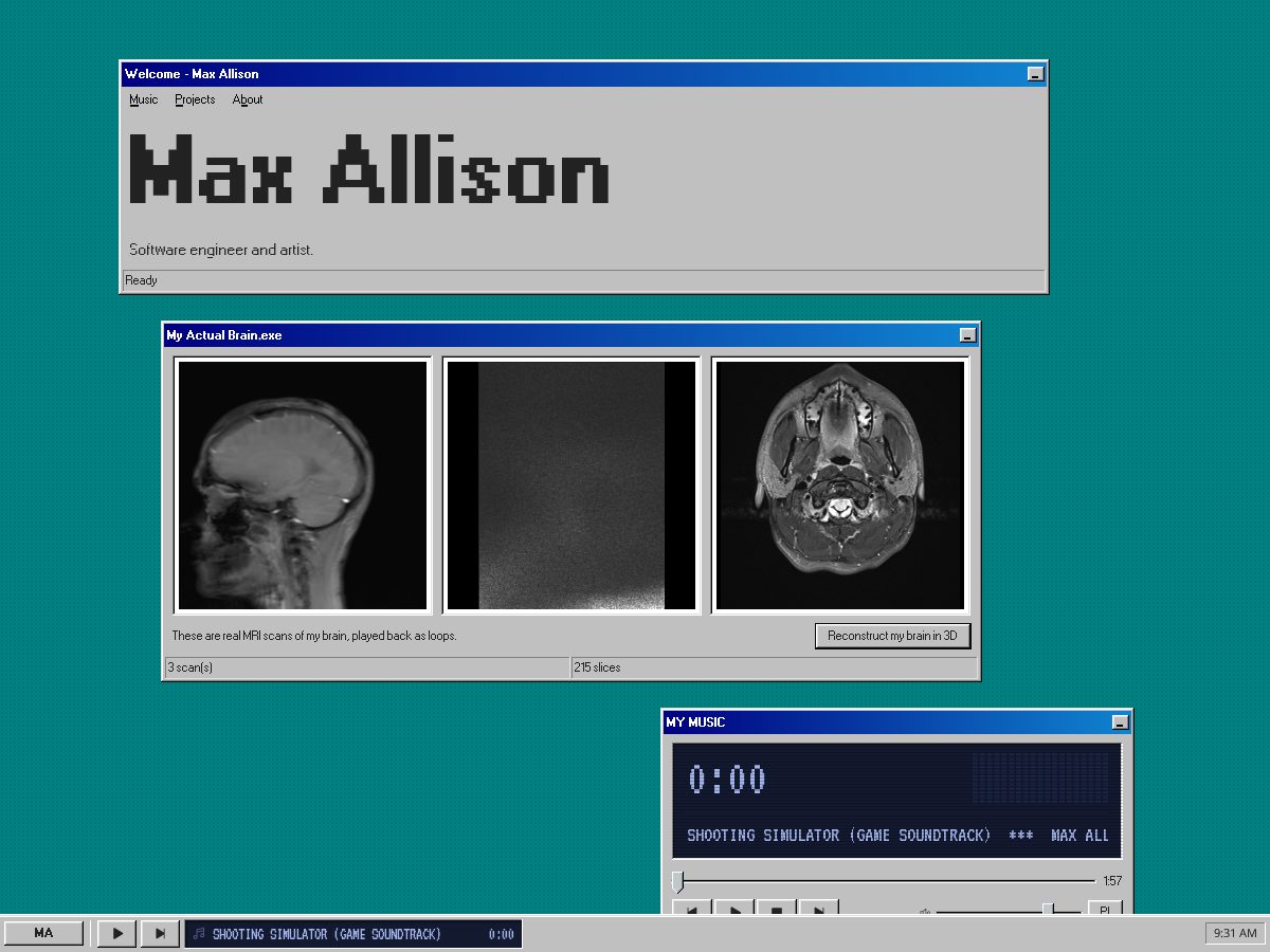 Landing-page snapshot of maxballison.com