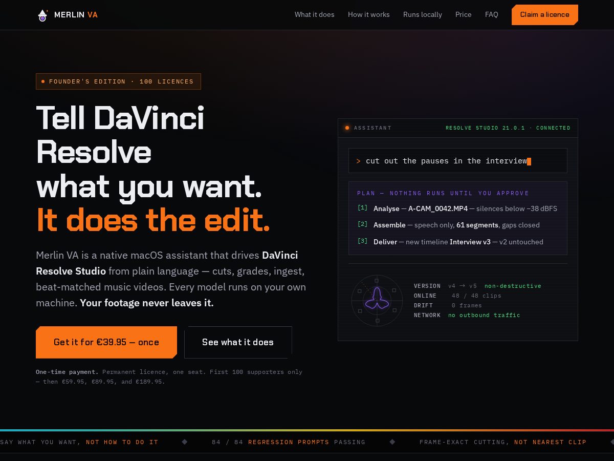 Landing-page snapshot of merlinva.com