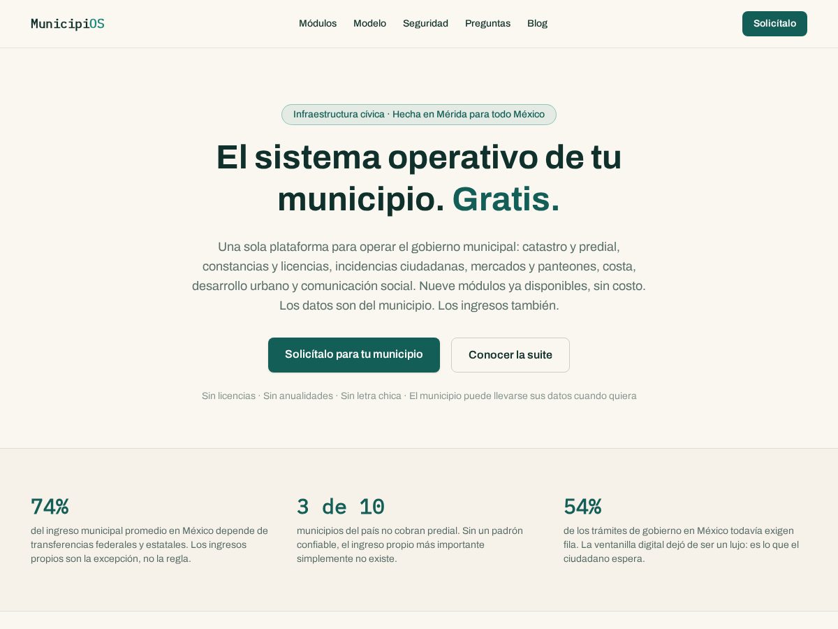 Landing-page snapshot of municipios.org