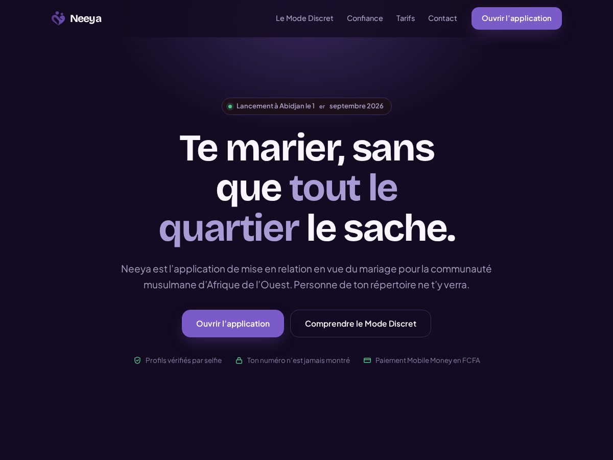 Landing-page snapshot of neeya.app