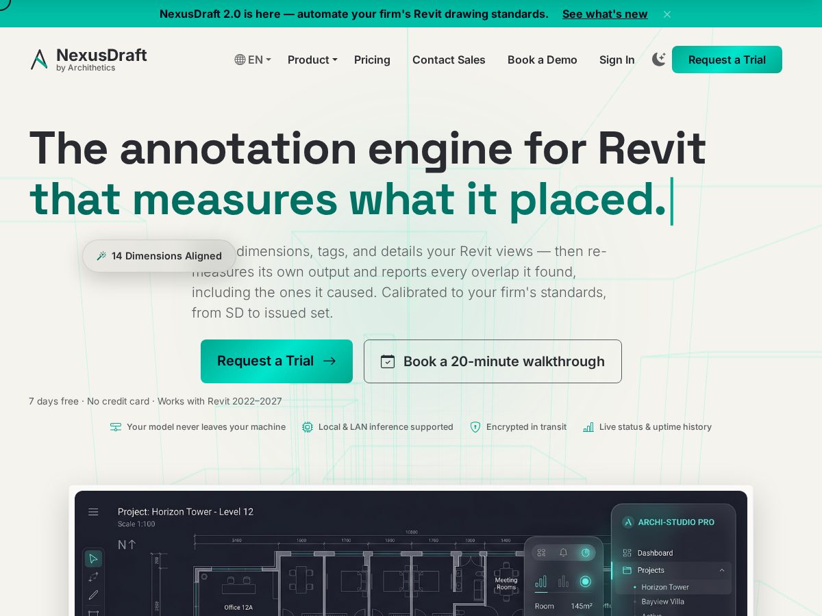 Landing-page snapshot of nexusdraftai.com