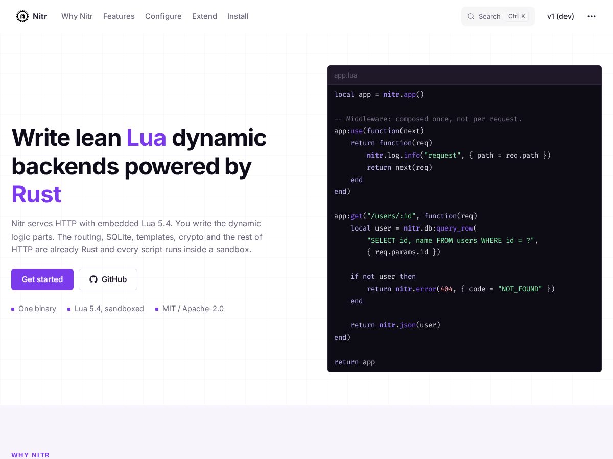 Landing-page snapshot of nitrweb.com