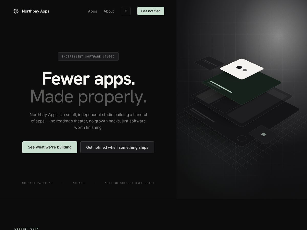 Landing-page snapshot of northbay-apps.com