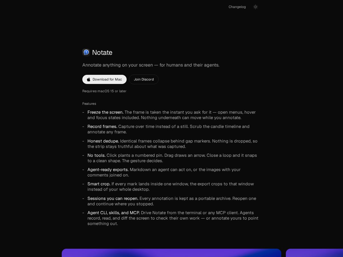 Landing-page snapshot of notat.ing