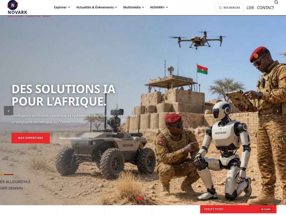 Landing-page snapshot of novarktech.com