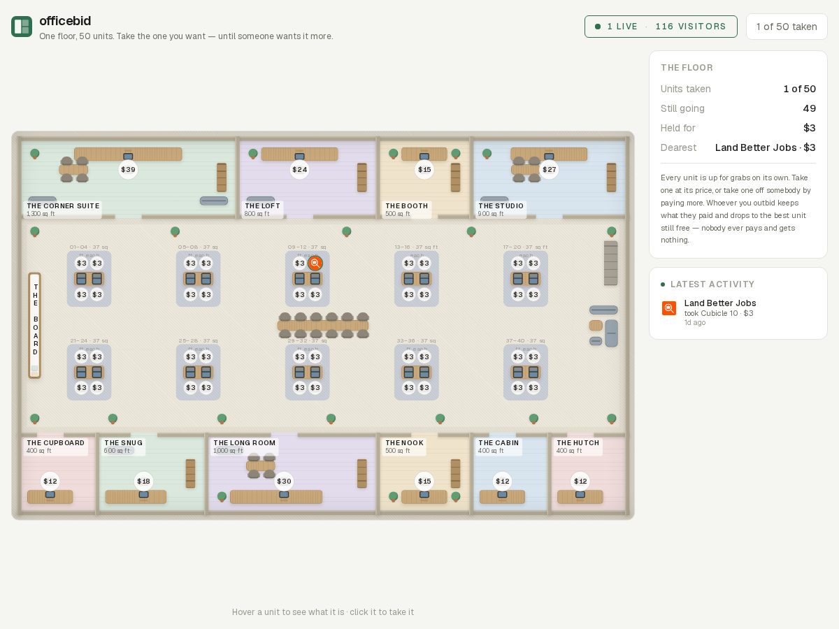 Landing-page snapshot of officebid.lol