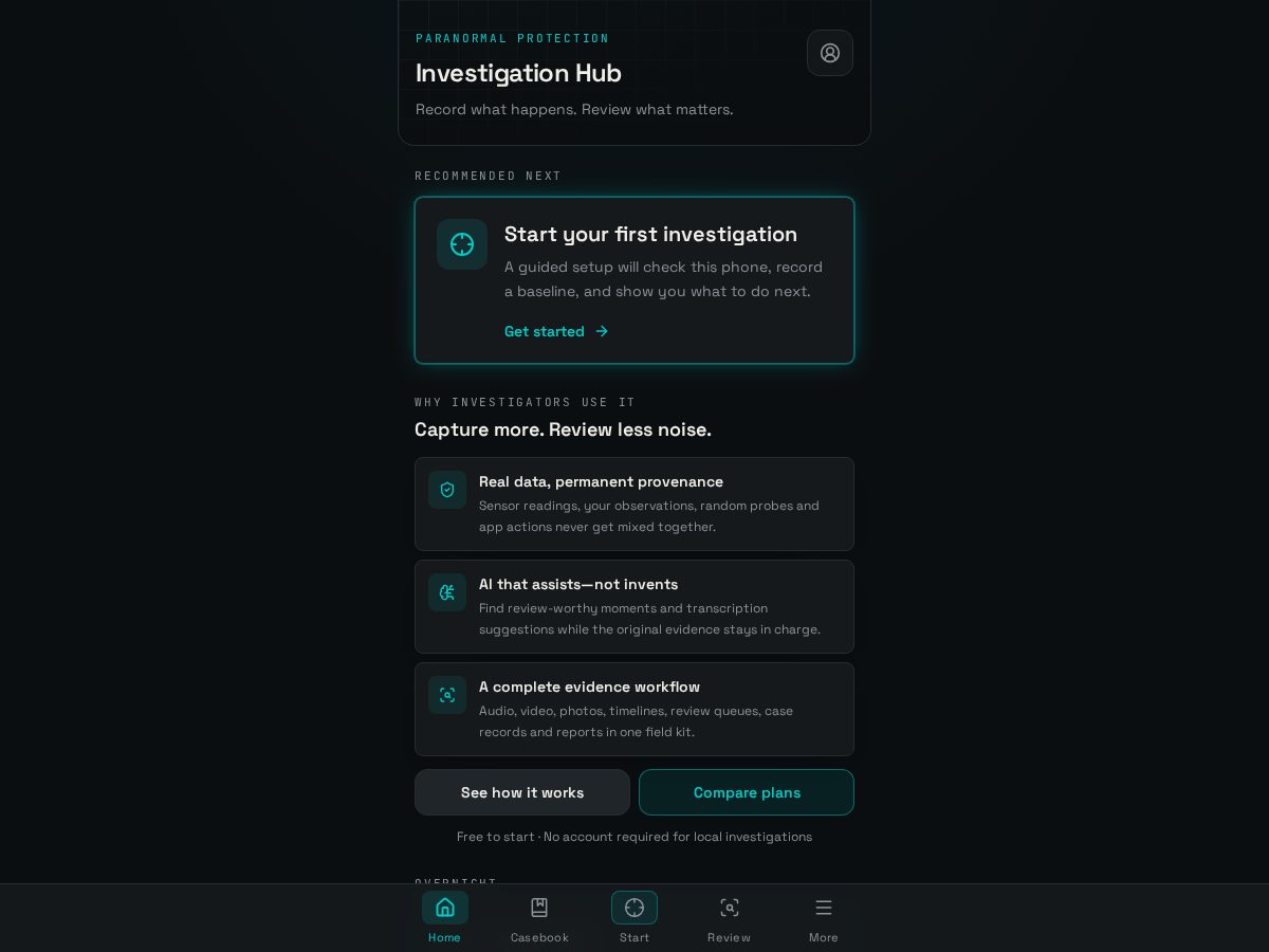 Landing-page snapshot of paranormalprotection.app