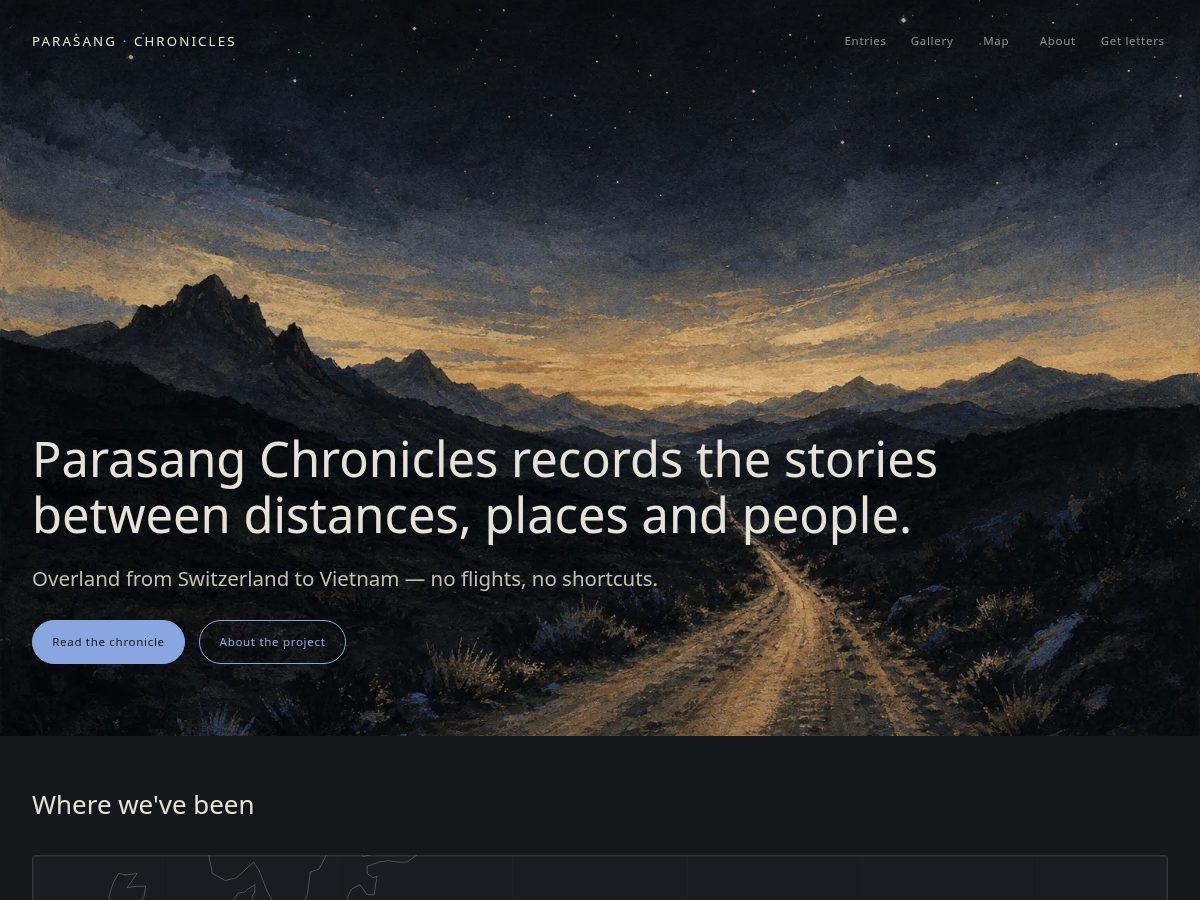 Landing-page snapshot of parasang-chronicles.com
