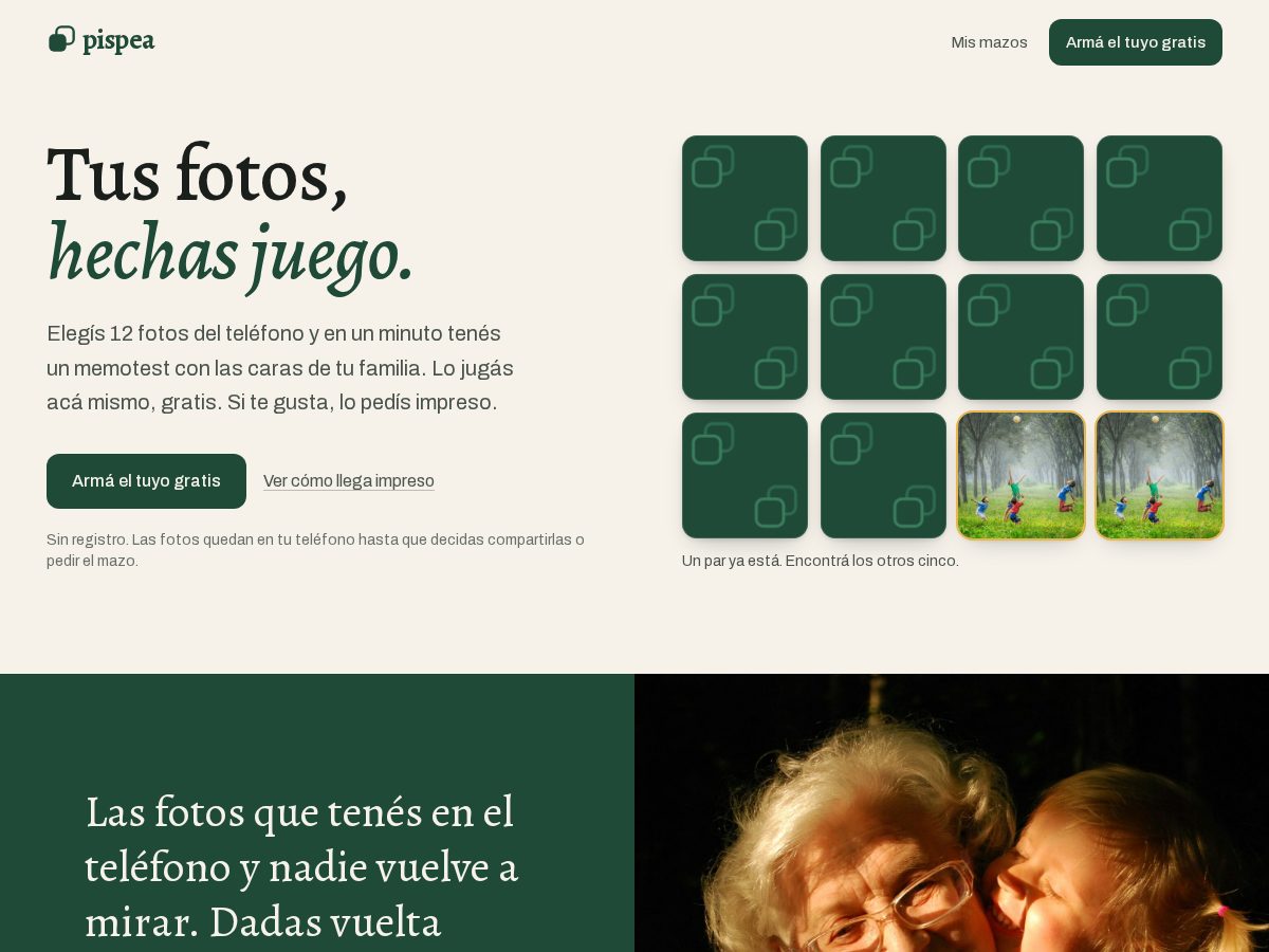 Landing-page snapshot of pispea.com