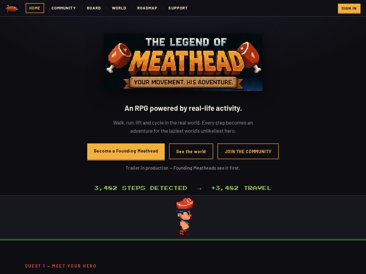 Landing-page snapshot of playmeathead.com