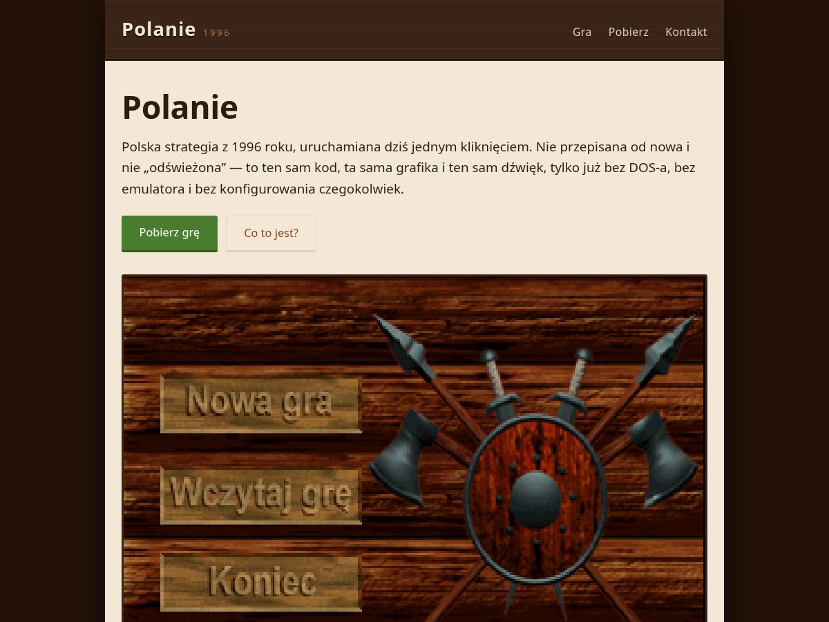 Landing-page snapshot of polanie.net