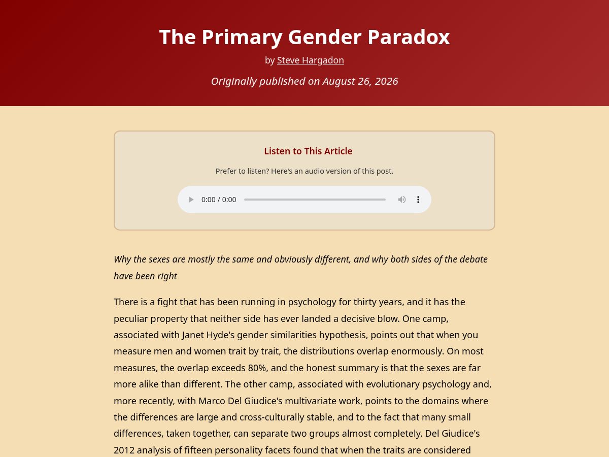 Landing-page snapshot of primarygenderparadox.com