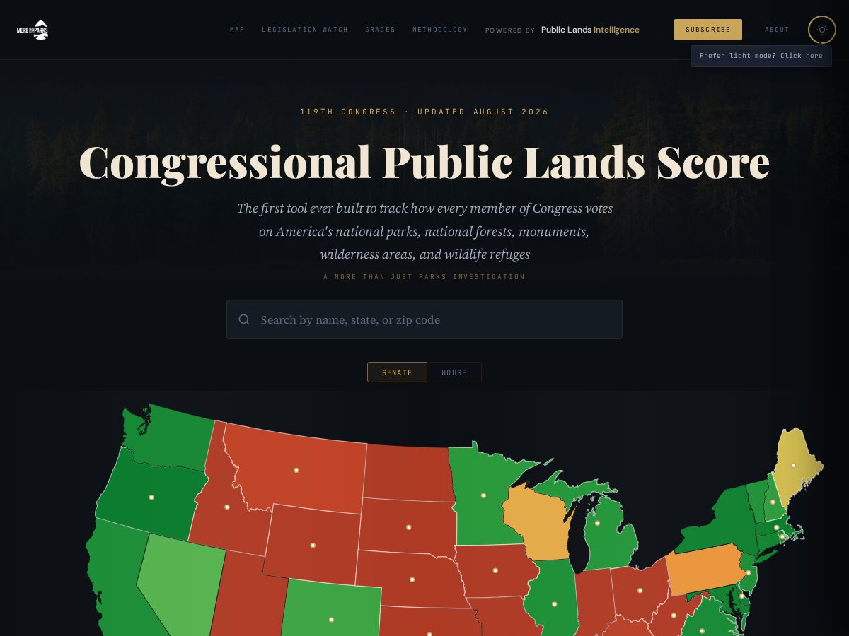 Landing-page snapshot of publiclandscore.com