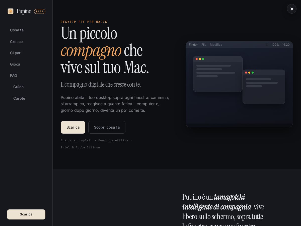 Landing-page snapshot of pupino.app