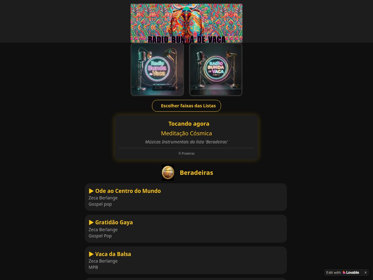 Landing-page snapshot of radiobundavaca.com