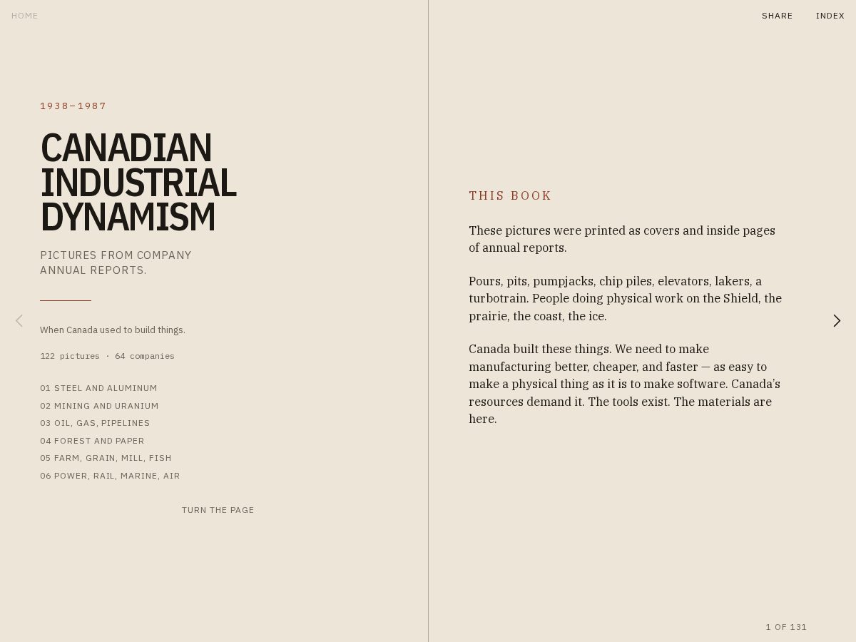 Landing-page snapshot of reindustrializecanada.com