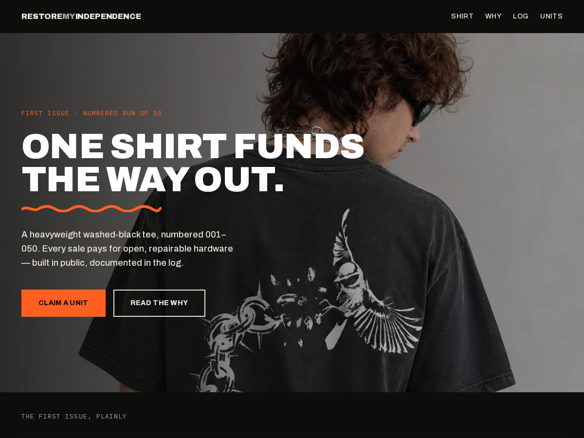 Landing-page snapshot of restoremyindependence.com