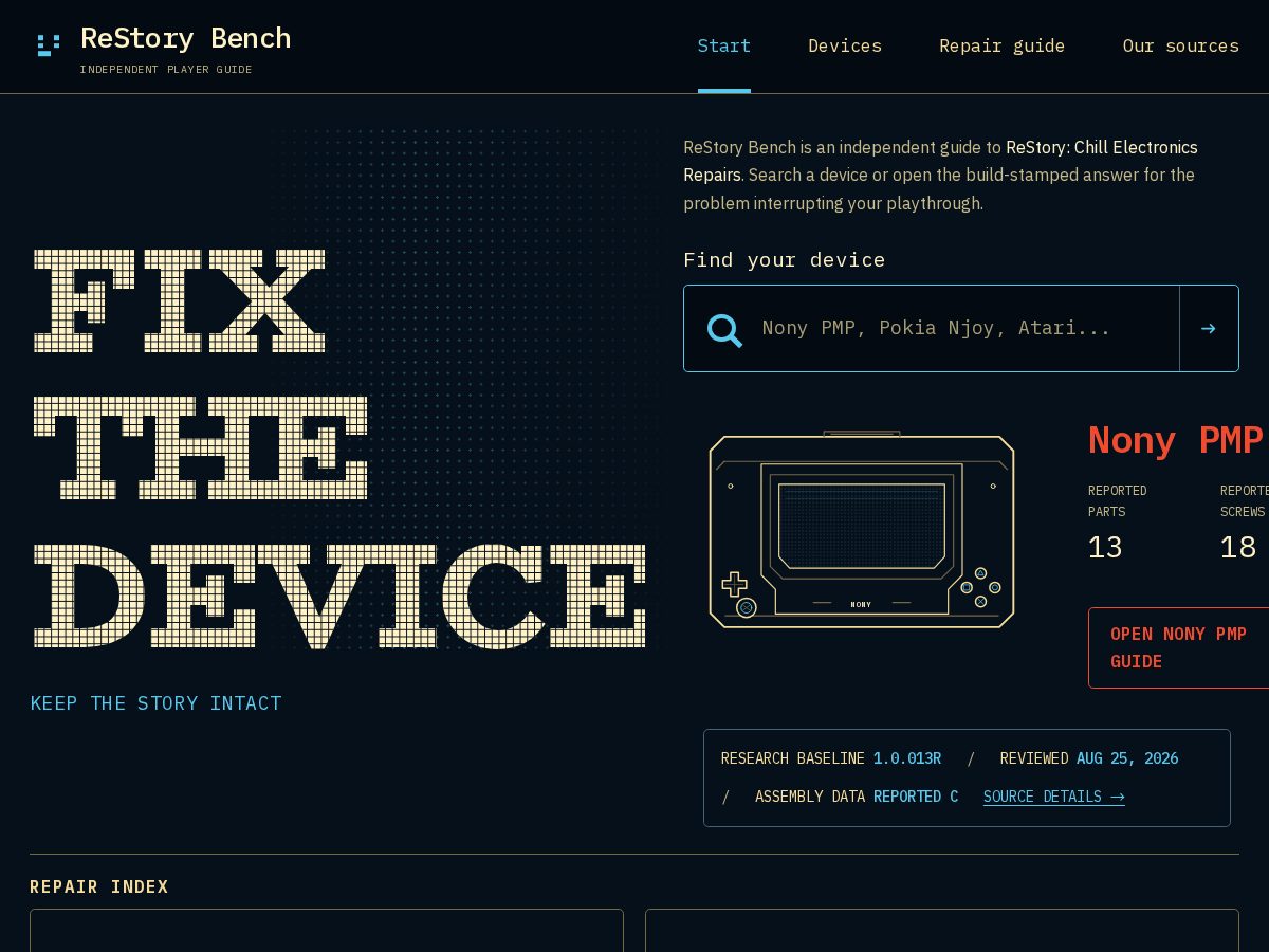 Landing-page snapshot of restorygamewiki.com