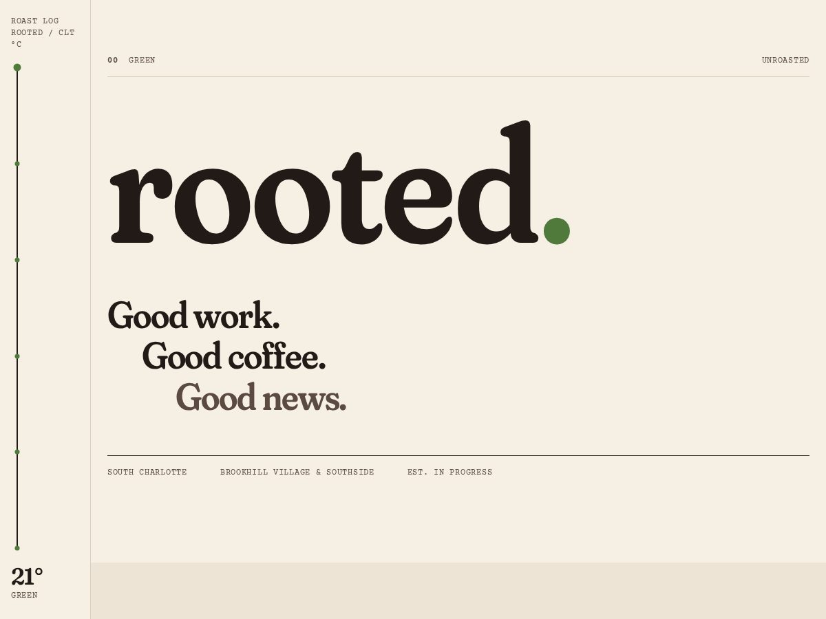 Landing-page snapshot of rootedclt.org