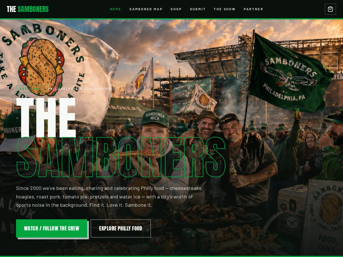 Landing-page snapshot of sambonernation.com
