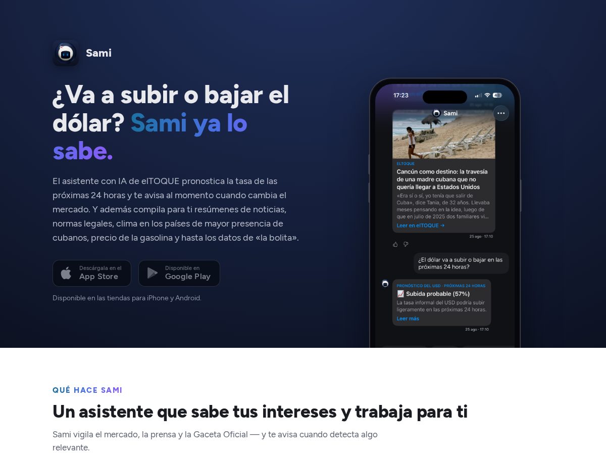Landing-page snapshot of samiapp.net