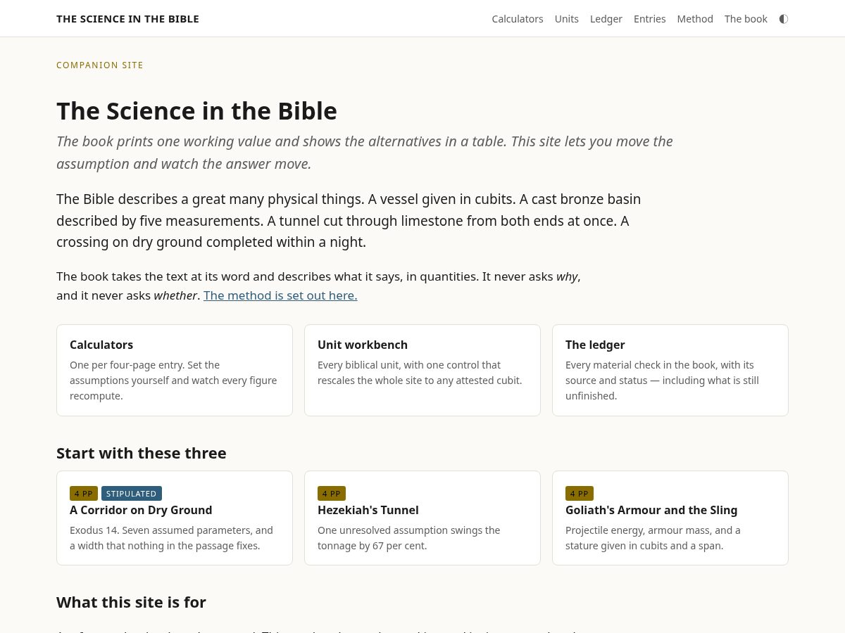 Landing-page snapshot of scienceinthebible.com