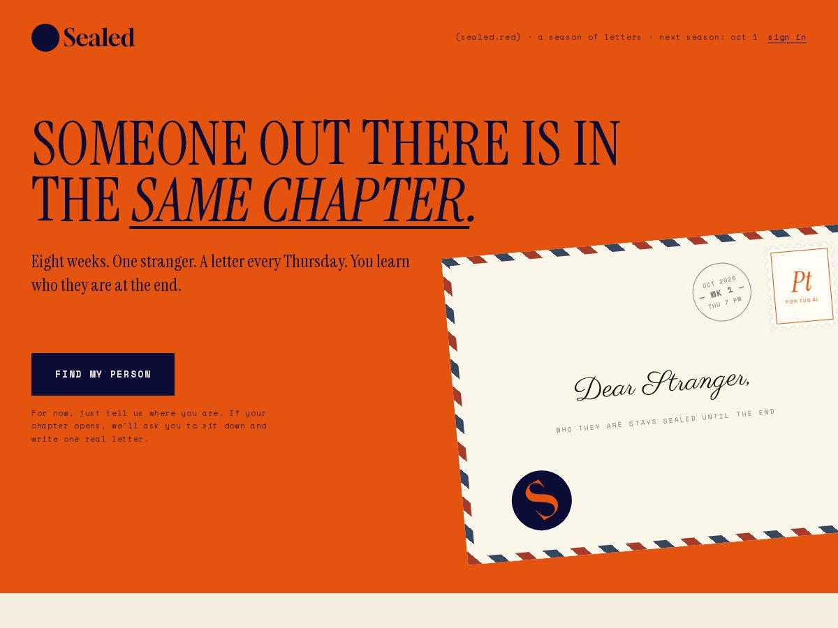 Landing-page snapshot of sealed.red