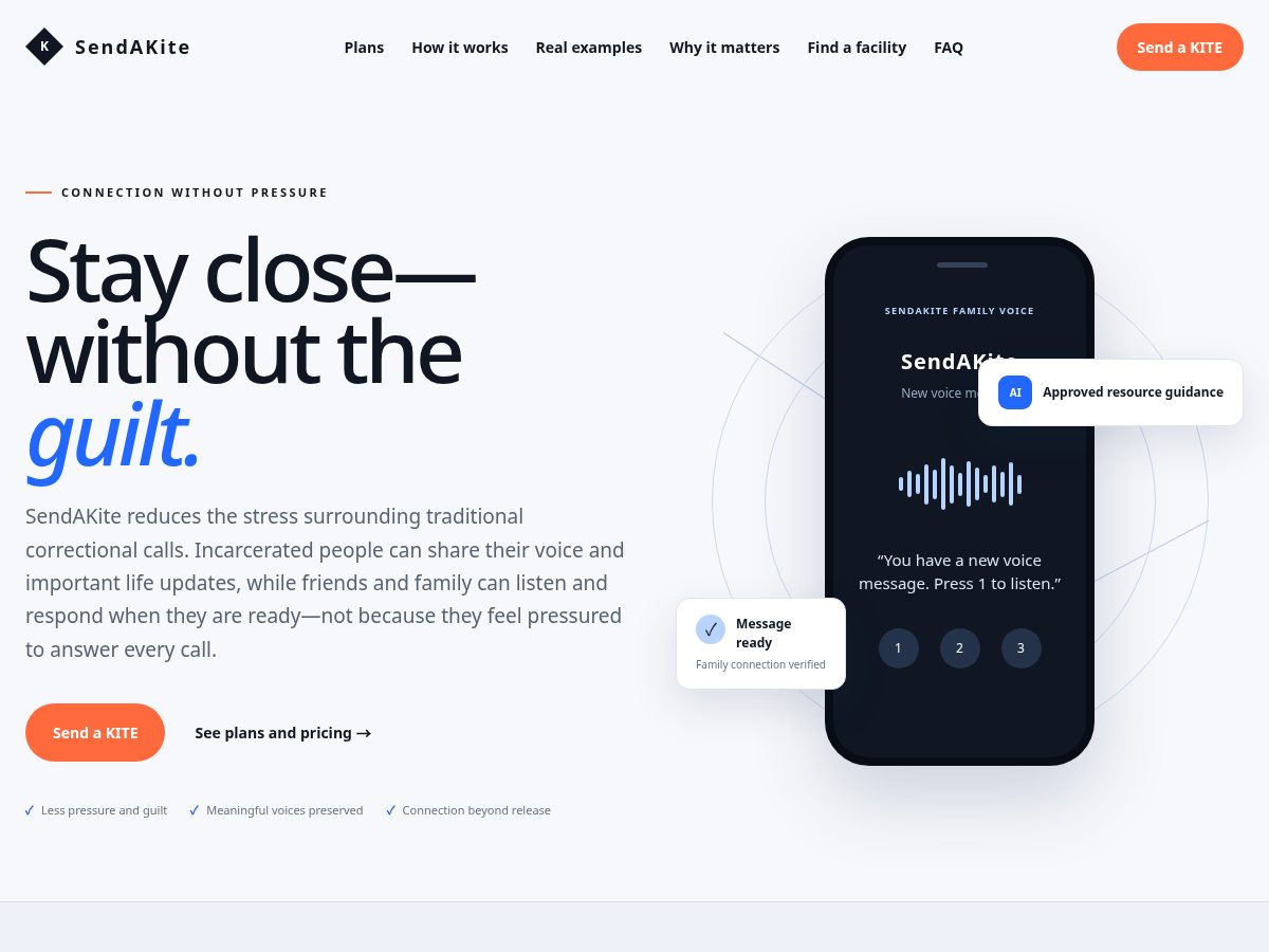 Landing-page snapshot of sendakitenow.com