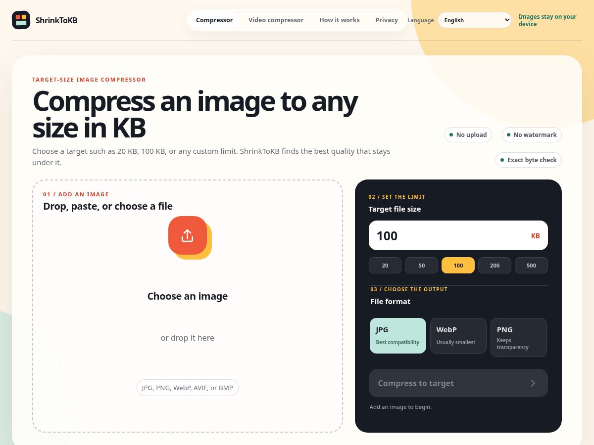 Landing-page snapshot of shrinktokb.com