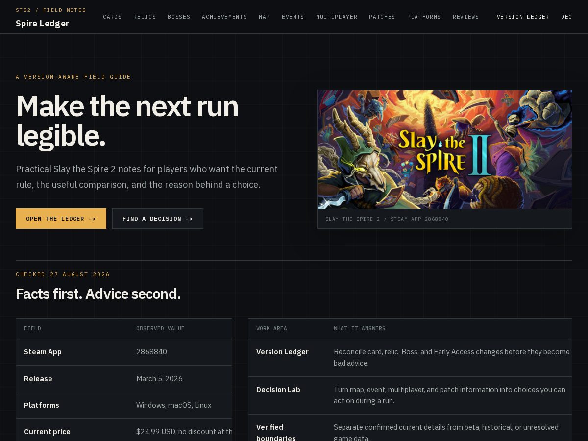 Landing-page snapshot of slaythespire2guide.wiki