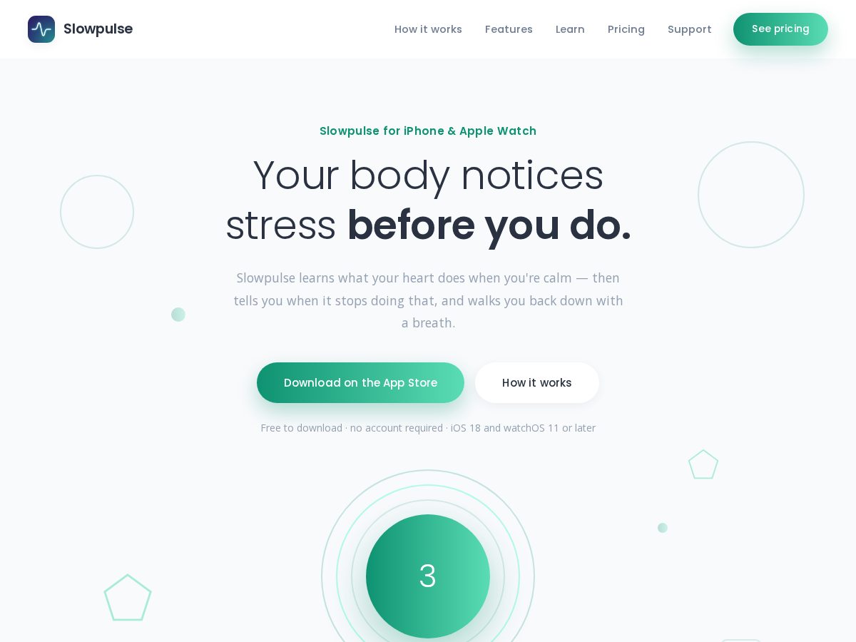 Landing-page snapshot of slowpulseapp.com