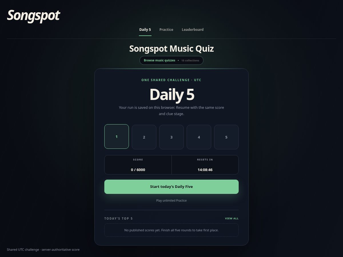 Landing-page snapshot of song-spot.online