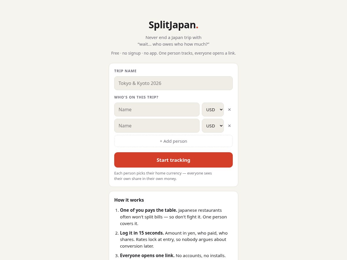 Landing-page snapshot of splitjapan.com