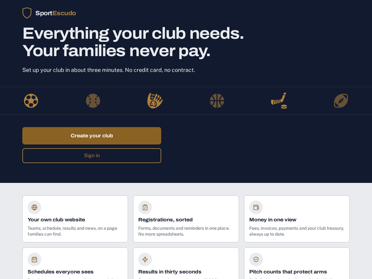 Landing-page snapshot of sportescudo.app