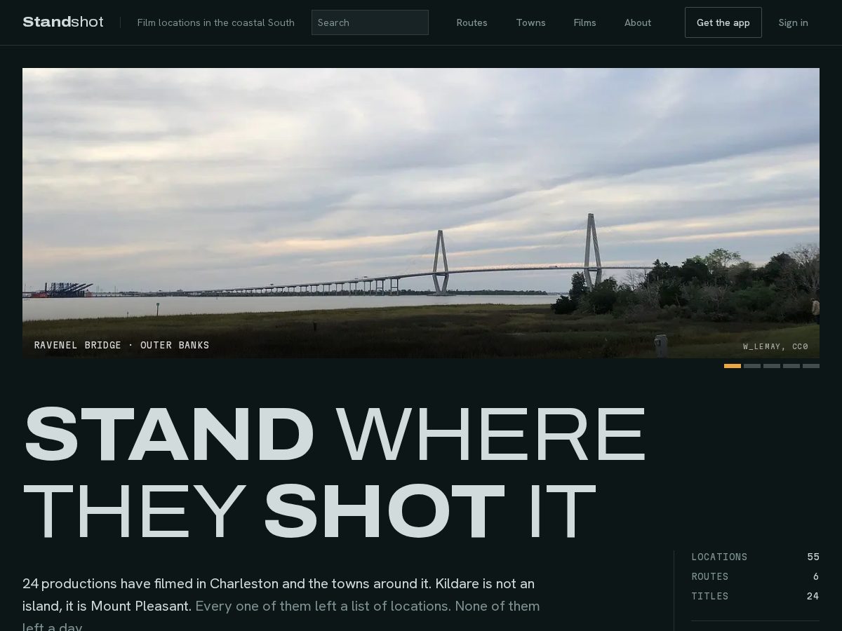 Landing-page snapshot of standshot.com