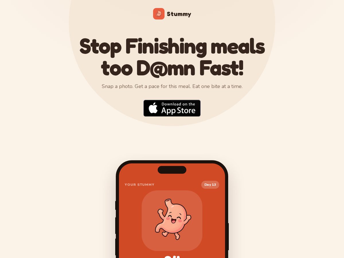 Landing-page snapshot of stummy.app