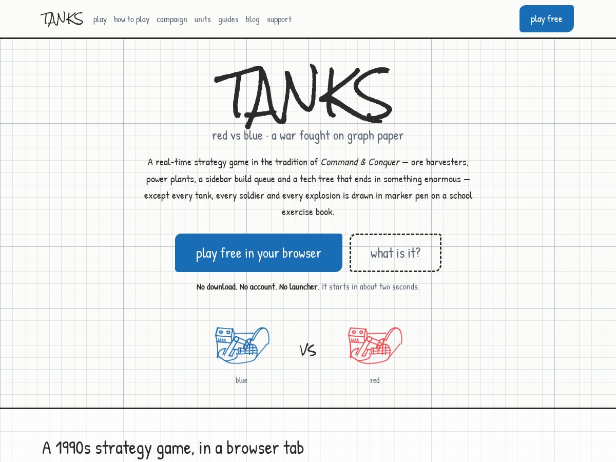 Landing-page snapshot of tank.builders