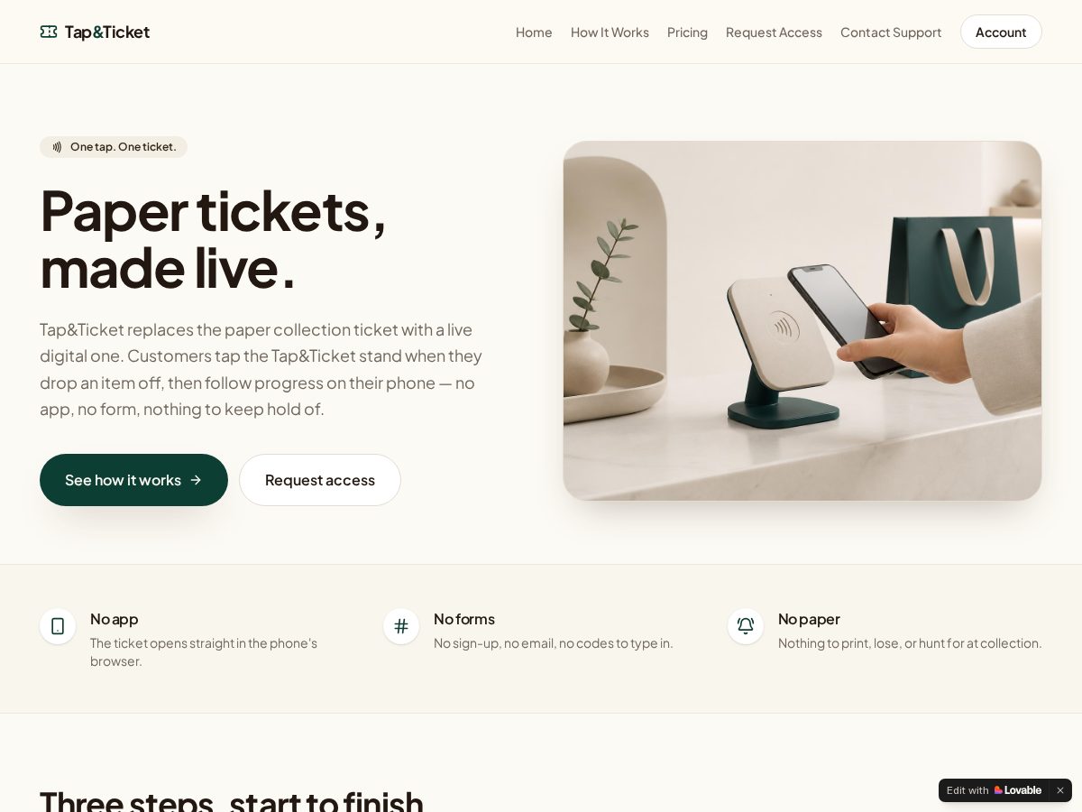 Landing-page snapshot of tapandticket.com