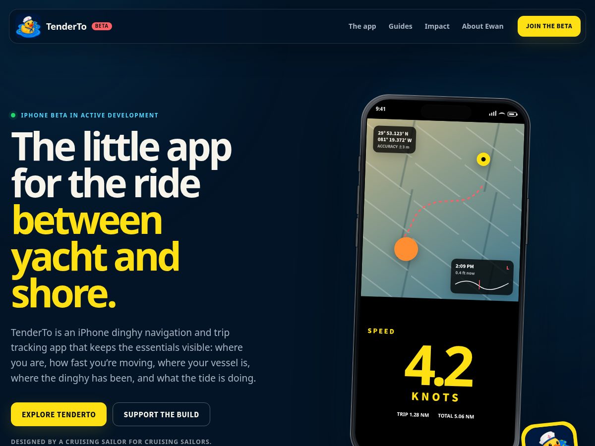 Landing-page snapshot of tenderto.app